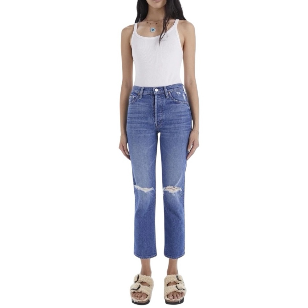 Mother The Tomcat Distressed Denim Jeans In Playing With Scissors Size 27